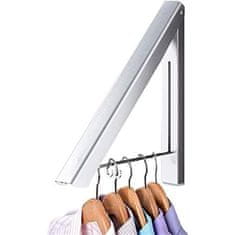 HOME & MARKER® Zidna sklopiva vješalica za odjeću, preklopna šipka za sušenje, aluminijska nosivost do 35 kg | FOLDONA Srebrna