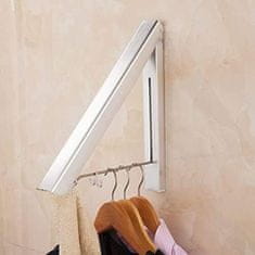 HOME & MARKER® Zidna sklopiva vješalica za odjeću, preklopna šipka za sušenje, aluminijska nosivost do 35 kg | FOLDONA Srebrna