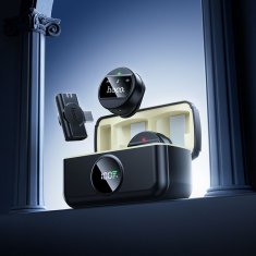 Hoco L22 bežični mikrofon 2u1 Lightning / USB-C, crni