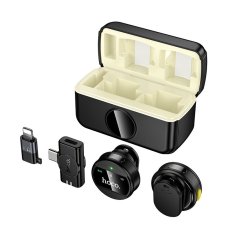 Hoco L22 bežični mikrofon 2u1 Lightning / USB-C, crni