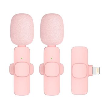 MG K1 Wind bežični lavalier mikrofon Lightning 2ks, ružičasti