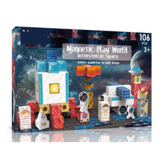 JOJOY® Magnetski set za gradnju 106 kom, STEM edukativne 3D kocke za djecu 3+ | MAGSET, svemir
