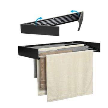 Vitapur HouseCare zidni stalak za rublje, crni (23167)