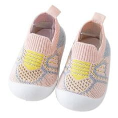 JOJOY® Udobne dječje papuče za hodanje s protukliznim potplatima | MESHSTEPS, roza, 6-12 Months
