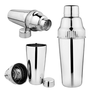 Nikcorp Shaker za koktele od nehrđajućeg čelika s cjedilom, 790 ml, dvostruka stijenka za izolaciju, ergonomski dizajn za bar