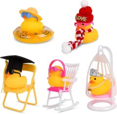 Nikcorp Gumene patkice za auto, 5 komada, smiješni ukras za kontrolnu ploču, antistres igračka sa zvukom, žute, 5-7 cm