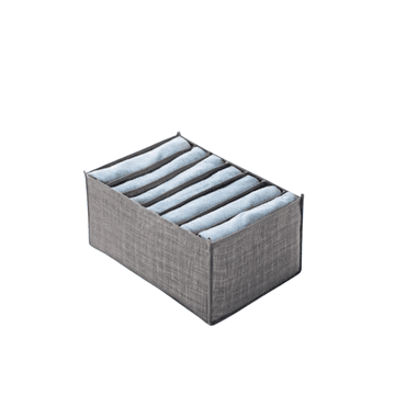 Nikcorp Organizator za ladice za odjeću i donje rublje, sklopivi platneni spremnik za ormar, sivi, 35x23,5x18 cm