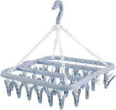 Nikcorp Sklopiva vješalica za rublje s 32 kvačice, rotirajuća 360°, za sušenje čarapa, donjeg rublja i odjeće, plava