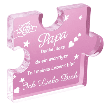 Nikcorp Gravirana akrilna statua za tatu, personalizirani poklon za Očev dan, rođendan, ukrasna ploča u obliku puzzle, prozirna 8,5x7cm