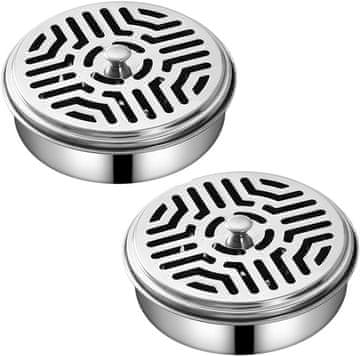 Nikcorp Držač za spirale protiv komaraca, 2 kom, sigurna zaštita od komaraca i insekata, nehrđajući čelik, srebrni, 14 cm