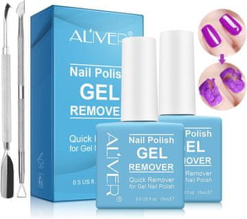 Nikcorp Profesionalni odstranjivač laka za nokte za brzo skidanje trajnog i gel laka, set s rašpicom i alatom, 2x15ml