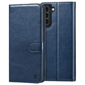 Nikcorp Preklopna torbica za Samsung Galaxy S21, futrola od eko kože s novčanikom i utorima za kartice, magnetsko zatvaranje, tamnoplava