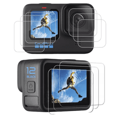 Nikcorp Kaljeno zaštitno staklo za GoPro Hero 9/10/11/12, 9H tvrdoća, set za ekran i objektiv, kristalna prozirnost, 6 komada