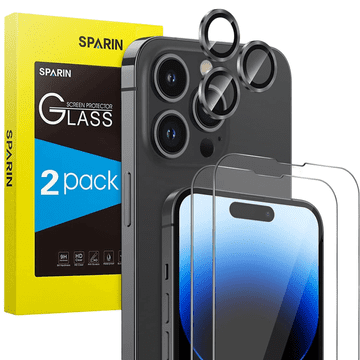 Nikcorp Kaljeno staklo za iPhone 14 Pro Max 9H s zaštitom za kameru, 2+2 kom, ultra tanko, visoka prozirnost i osjetljivost