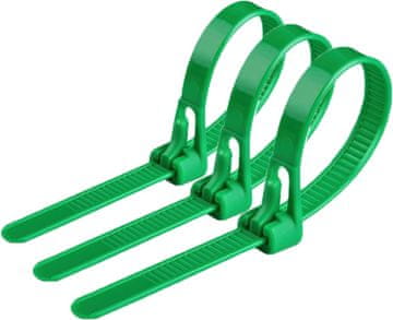 Nikcorp Vezice za kabele, izdržljive, 100 kom, za organizaciju i pričvršćivanje, višenamjenske, najlonske, zelene, 200 x 4,8 mm