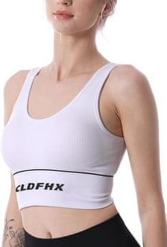 Nikcorp Sportski grudnjak za žene, bešavni i podstavljeni za srednju potporu, U-izrez leđa za jogu i fitness, bijeli, S