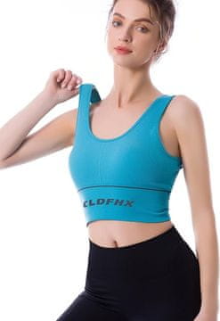 Nikcorp Sportski grudnjak za žene, bešavni i podstavljeni za srednju potporu, U-izrez za jogu i fitness, plavi, XL