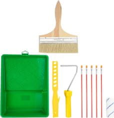 Nikcorp Set za bojanje zidova i stropova, 10-dijelni komplet s valjkom, kistovima i miješalicom, za brzo i jednostavno ličenje