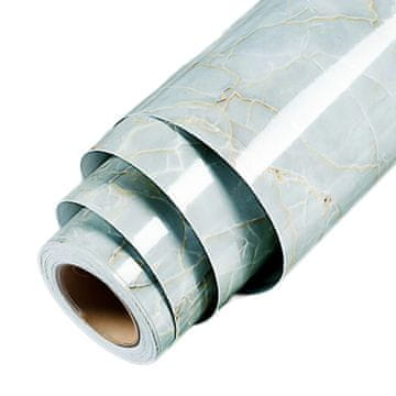 Nikcorp Samoljepljiva folija za namještaj, vodootporna PVC tapeta za kuhinju i kupaonicu, zid, stol, bijeli mramor 40x300 cm