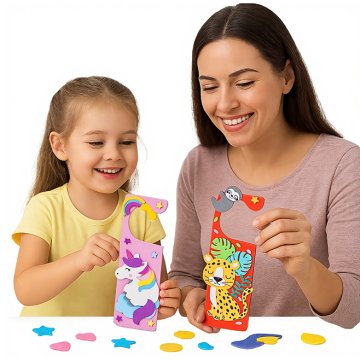 Nikcorp Kreativni set za izradu privjesaka za vrata DIY, 52 dijela, za djecu, razvoj motorike i kreativnosti, životinjski motivi