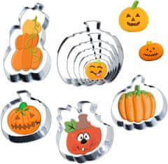 Nikcorp Set 9 kalupa za kekse Bundeva, nehrđajući čelik za Halloween, razni oblici za kolače i fondan, sigurni rubovi za djecu