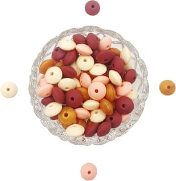 Nikcorp Silikonske perle set 30 komada za izradu nakita, narukvica i DIY projekata, mekane i lagane, višebojne, 1x1 cm