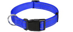 Nikcorp Reflektirajuća najlonska ogrlica za pse s brzom kopčom, podesiva za sigurnost noću, izdržljiva i lagana, kraljevski plava L
