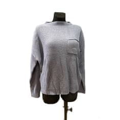 Nikcorp Ženski pulover dugih rukava za hladnije dane, udoban široki kroj od debelog pletiva, elegantan i topao, plavi, XL