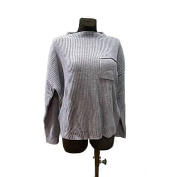 Nikcorp Ženski pulover dugih rukava za hladnije dane, udoban široki kroj od debelog pletiva, elegantan i topao, plavi, XL