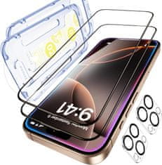 Nikcorp Kaljeno zaštitno staklo za kameru iPhone 16 Pro Max, 2 komada, 9H tvrdoća, ultra tanko, otporno na ogrebotine i udarce