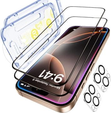 Nikcorp Kaljeno zaštitno staklo za kameru iPhone 16 Pro Max, 2 komada, 9H tvrdoća, ultra tanko, otporno na ogrebotine i udarce