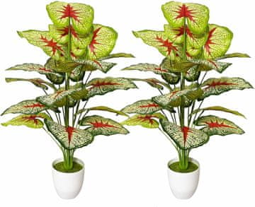 Nikcorp Umjetna biljka 2 komada, realistična tropska dekoracija za dom i ured, bez održavanja, podesiva, u bijeloj tegli, 70 cm