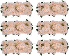 Nikcorp Set umjetnih buketa ruža, 6 komada, realističan izgled za dekoraciju stola, vjenčanja i doma, roza, 52 cm