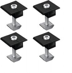 Nikcorp Srednje stezaljke za solarne panele, 4 kom, za sigurno pričvršćivanje PV modula, aluminijske, za krov, kamper, brod, crne, 35mm