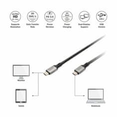 Digitus USB kabel 4.0 C-C 8K 60Hz 100W 3m crni DB-300443-030-S
