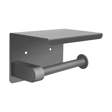 Nikcorp Držač za toaletni papir s policom, zidni stalak za kupaonicu, nehrđajući čelik, mat siva boja, 14x10x9.5 cm