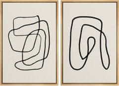 Nikcorp Moderne slike s okvirom, set 2 kom, apstraktne linije za zid, premium platno, dekoracija za dnevni boravak, 41x61 cm