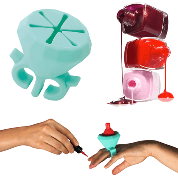 Nikcorp Silikonski držač za lak za nokte u obliku prstena, fleksibilni stalak za sigurno lakiranje bez prolijevanja, zeleni