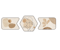 Nikcorp Set od 3 apstraktne slike s PVC okvirom, vodootporne i otporne na prašinu, sjajna zaštitna folija, bež motivi, 60x40 cm