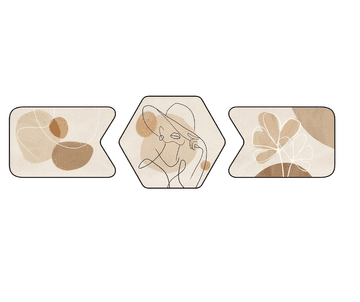 Nikcorp Set od 3 apstraktne slike s PVC okvirom, vodootporne i otporne na prašinu, sjajna zaštitna folija, bež motivi, 60x40 cm