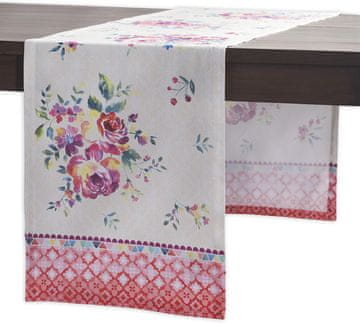 Nikcorp Stolna staza pamučna, elegantna dekoracija za blagovaonicu, ručno oslikani cvjetni uzorak, višebojna, 50x150 cm