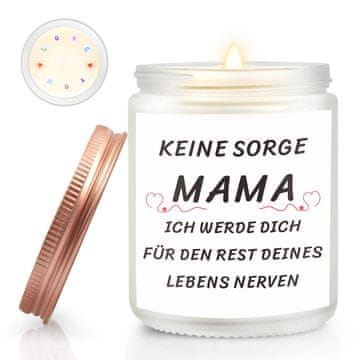 Nikcorp Mirisna svijeća Sandalovina za mamu, opuštajući miris za dom, poklon za Majčin dan, rođendan, staklena posuda s natpisom
