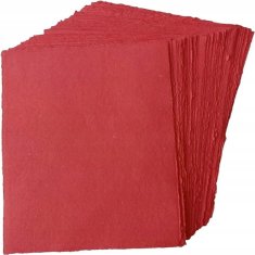 Nikcorp Ručno rađeni pamučni papir A4 130g, 50 listova, ekološki za slikanje, crtanje i pisanje, bez kiselina, crveni