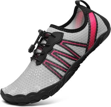 Nikcorp Cipele za vodu unisex, brzo sušeće s protukliznim potplatom za plažu, plivanje i sportove na vodi, sive, veličina 45