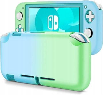 Nikcorp Zaštitna maska za Nintendo Switch Lite, silikonska futrola, potpuna zaštita od udaraca i ogrebotina, ergonomska, zeleno-plava