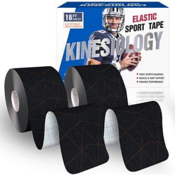 Nikcorp Kineziološka traka za sportaše 2 kom, potpora za mišiće i zglobove, vodootporna i prozračna, 5 cm x 5 m, razne boje