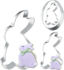 Nikcorp Kalupi za uskrsne kekse, set 4 komada, nehrđajući čelik, sigurni za djecu, oblici zec i jaje, za kolače i fondan, 12.5/8.5/6.5/8 cm