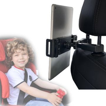 Nikcorp Auto držač za tablet za stražnje sjedalo, rotacija 360°, podesivi nosač za naslon za glavu, za uređaje 6.5-10.9 inča