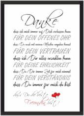 Nikcorp Plakat za najbolju prijateljicu, idealan poklon za rođendan, zidna dekoracija za spavaću sobu, art print, bijeli, 21x29,7cm A4