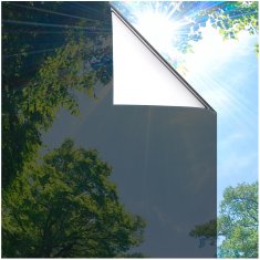 Nikcorp Zrcalna folija za prozore za zaštitu od sunca i privatnost, samoljepljiva UV zaštitna folija, toplinska izolacija, 60x400 cm